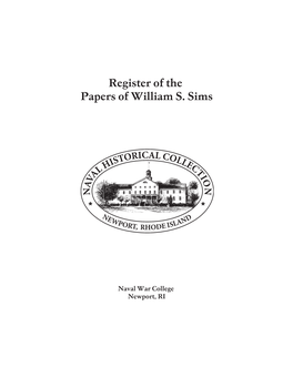 Register of the Papers of William S. Sims