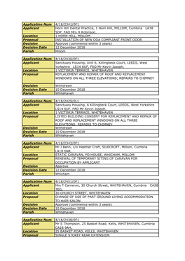 Application Num 4/18/2341/0F1 Applicant Horn Hill Dental Practice