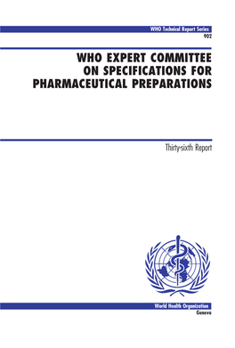 Who Expert Committee on Specifications for Pharmaceutical Preparations