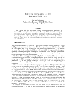 Selecting Polynomials for the Function Field Sieve