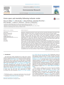 Green Space and Mortality Following Ischemic Stroke