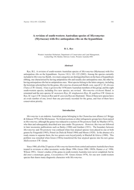 A Revision of South-Western Australian Species of Micromyrtus (Myrtaceae) with Five Antisepalous Ribs on the Hypanthium