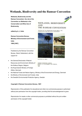 Wetlands, Biodiversity and the Ramsar Convention