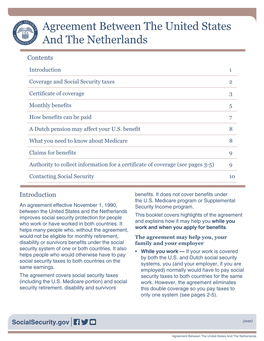 Agreement Between the United States and the Netherlands