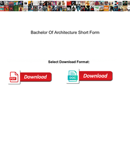 Bachelor of Architecture Short Form