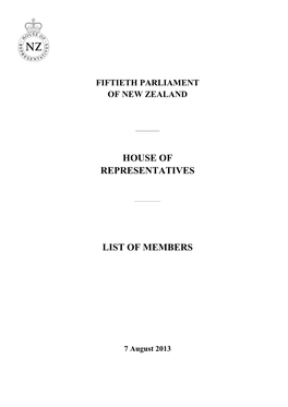 Fiftieth Parliament of New Zealand