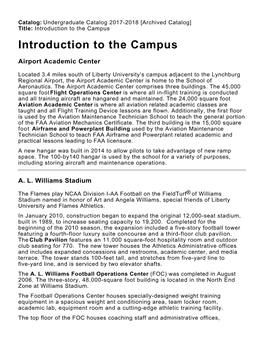 Introduction to the Campus Introduction to the Campus