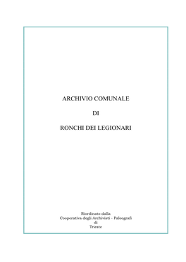 Archivio Comunale Di Ronchi Dei Legionari