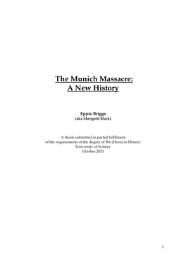 The Munich Massacre: a New History