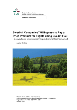 Swedish Companies' Willingness to Pay a Price Premium for Flights