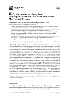 The Synthetization and Analysis of Dicyclopentadiene and Ethylidene-Norbornene Microcapsule Systems