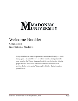 Welcome Booklet Orientation International Students