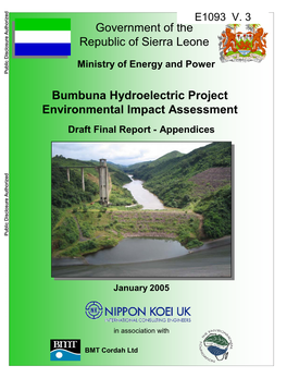 Government of the Republic of Sierra Leone Bumbuna Hydroelectric