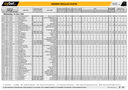 Midweek Regular Coupon 14/06/2021 11:45 1 / 3