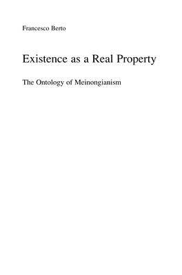 Existence As a Real Property