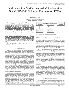 Implementation, Verification and Validation of an Openrisc-1200