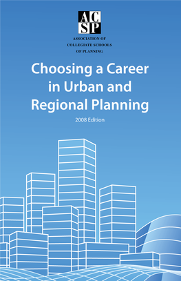 Choosing a Career in Urban and Regional Planning