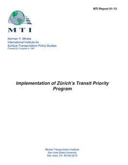 Implementation of Zürich's Transit Priority Program