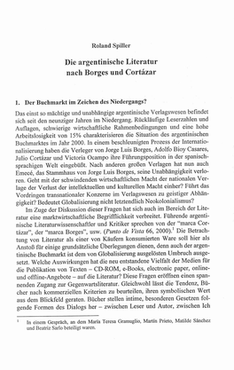 Die Argentinische Literatur Nach Borges Und Cortázar