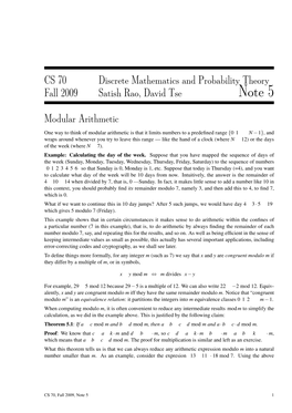 Modular Arithmetic