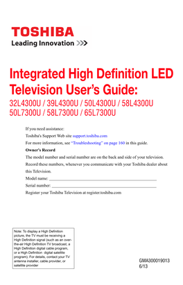 Integrated High Definition LED Television User's Guide