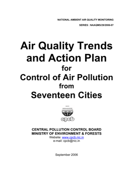 Air Quality Trends and Action Plan for Control of Air Pollution from Seventeen Cities