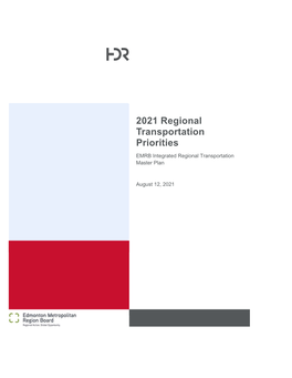 2021 Regional Transportation Priorities EMRB Integrated Regional Transportation Master Plan