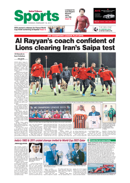 Al Rayyan's Coach Confident of Lions Clearing Iran's Saipa Test