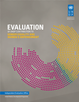 Evaluation of UNDP Contribution to Gender Equality and Women's Empowerment