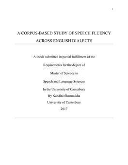 A Corpus-Based Study of Speech Fluency Across English Dialects
