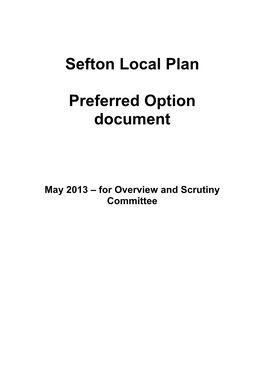 Sefton Local Plan Preferred Option Document