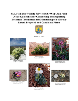 U.S. Fish and Wildlife Service (USFWS) Utah Field Office Guidelines for Conducting and Reporting Botanical Inventories and Monit