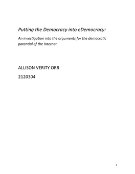 Putting the Democracy Into Edemocracy