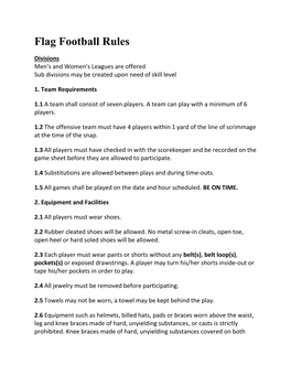 Flag Football Rules