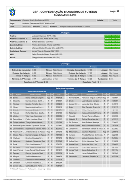 CBF - CONFEDERAÇÃO BRASILEIRA DE FUTEBOL Jogo: 98 SÚMULA ON-LINE