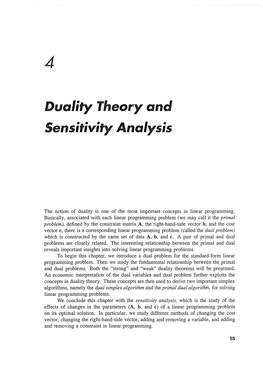 Duality Theory and Sensitivity Analysis