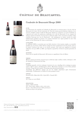 Coudoulet De Beaucastel Rouge 2009 | © Famille Perrin | Design Vin.Co