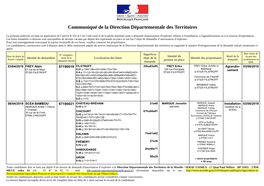 Communiqué De La Direction Départementale Des Territoires