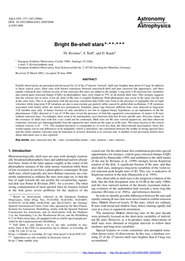 Bright Be-Shell Stars�,��,�