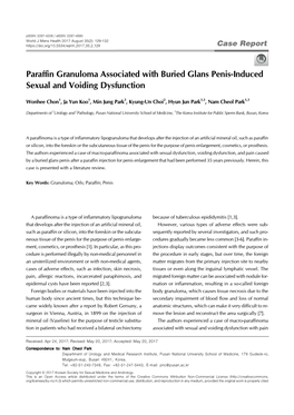 Paraffin Granuloma Associated with Buried Glans Penis-Induced Sexual and Voiding Dysfunction