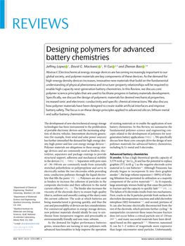 Designing Polymers for Advanced Battery Chemistries