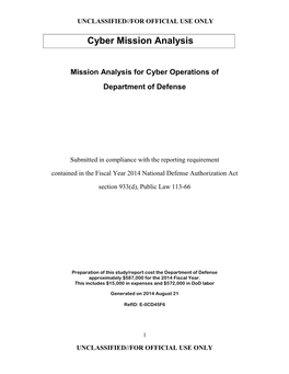 Cyber Mission Analysis