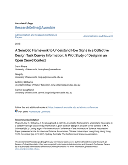 A Semiotic Framework to Understand How Signs in a Collective Design Task Convey Information: a Pilot Study of Design in an Open Crowd Context