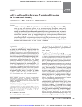 Light in and Sound Out: Emerging Translational Strategies for Photoacoustic Imaging