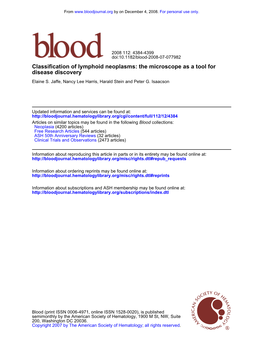 Disease Discovery Classification of Lymphoid Neoplasms