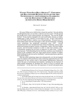 Exploring the Relationship Between State-Of-The-Art, Technological and Commercial Feasibility, and the Restatement’S Reasonable Alternative Design Requirement