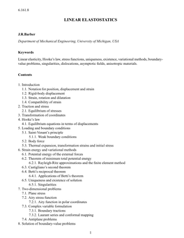 Linear Elastostatics