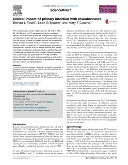 Clinical Impact of Primary Infection with Roseoloviruses