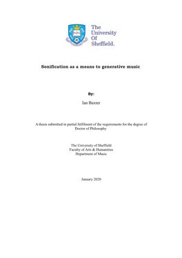 Sonification As a Means to Generative Music Ian Baxter