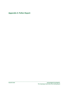 Pollen Analysis of Samples from the Cooperage Archaeological Site, Darling Square West
